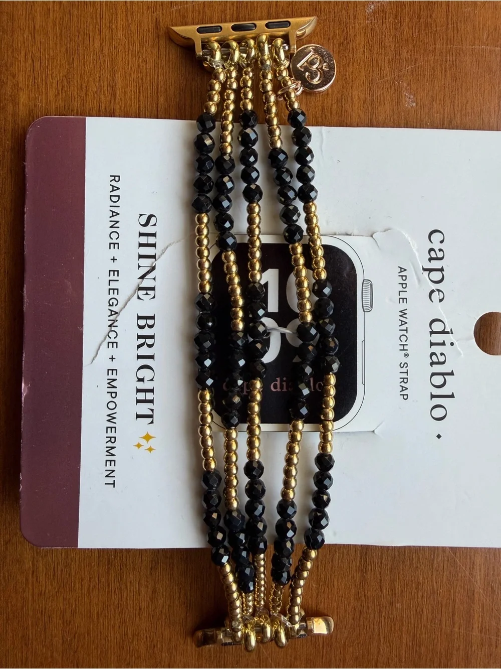 Cape Diablo Black & Gold Multi-Strand Beaded Apple Watch Band
